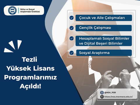 Nüfus ve Sosyal Araştırmalar Enstitüsü’nden 4 yeni yüksek lisans programı!