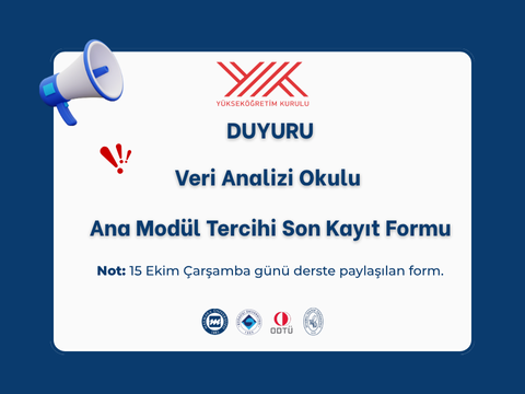 Veri Analizi Okulu - Ana Modül Tercihi Son Kayıt Formu