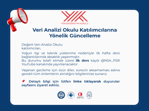 Veri Analizi Okulu Katılımcılarına Yönelik Güncelleme